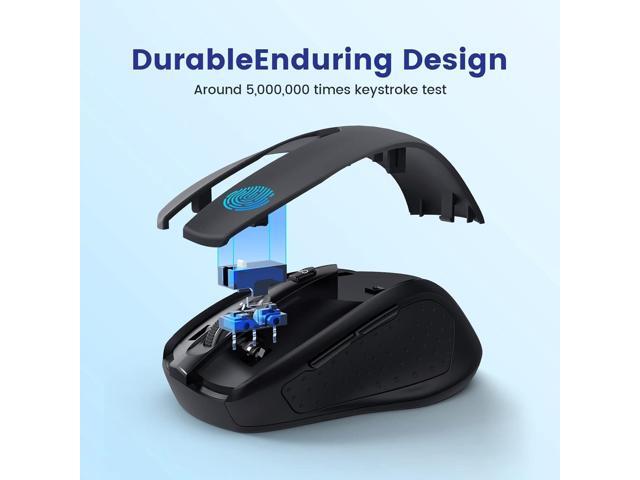 Wireless Mouse, D-09 Computer Mouse USB Cordless Mice for Laptop, Ergo Grips, Lightspeed 5-Level 2400 DPI, 16 Months Battery, Portable for PC Mac...