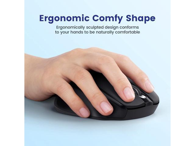 Wireless Mouse, D-09 Computer Mouse USB Cordless Mice for Laptop, Ergo Grips, Lightspeed 5-Level 2400 DPI, 16 Months Battery, Portable for PC Mac...