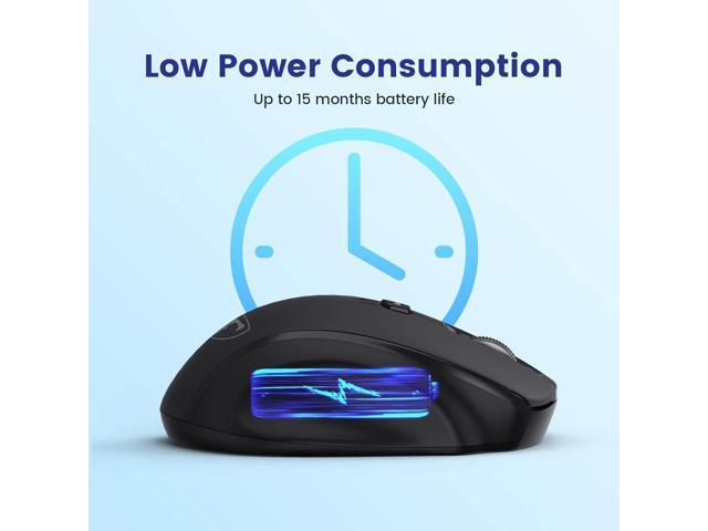 Wireless Mouse, D-09 Computer Mouse USB Cordless Mice for Laptop, Ergo Grips, Lightspeed 5-Level 2400 DPI, 16 Months Battery, Portable for PC Mac...