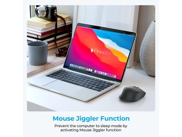 iClever MD360 Ergonomic Bluetooth Mouse with Mouse Jiggler, Wireless Rechargeable Mouse for 3 Devices (BT/2.4G), 4 DPI Settings, Compatible with...