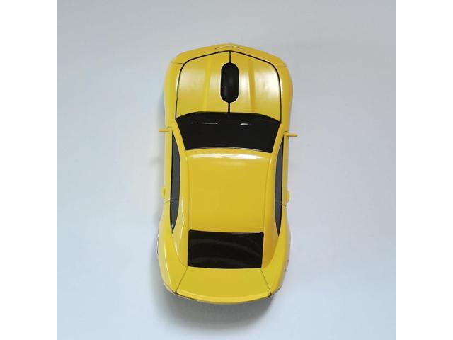 Wireless Car Mouse - 2.4GHz Wireless, Cool Car Shape, Laptop PC Mac Compatible (Yellow)