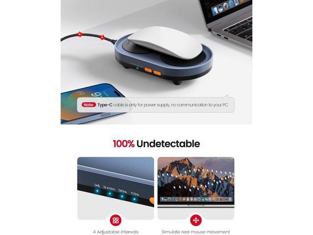 Vaydeer Dual Turntable Mouse Mover, Turbo 3 Mouse Jiggler with Adjustable Intervals, ON/Off Switch, Undetectable & Noiseless Mouse Shaker Simulate...