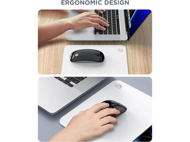 Bluetooth Wireless Mouse - (BT5.1+USB) Slim Dual Mode Computer Mice with Quiet Click, Low Power, and 1600 DPI, Portable Mouse for MacBook, Laptop,...
