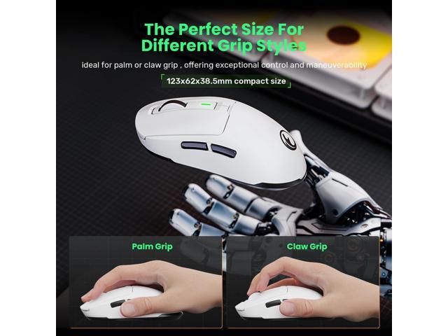 G59 2.4G/BT/Wired Wireless Gaming Mouse, Rechargeable USB Type-C Wireless Game Mouse, 6 Adjustable DPI, Max 8000 DPI, 60g Lightweight, 6...