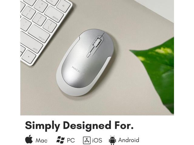 Macally Wireless Bluetooth Mouse for Mac, MacBook Pro/Air, iPad, and PC - Comfortable and Quiet Compatible Wireless Apple Mouse - Rechargeable...