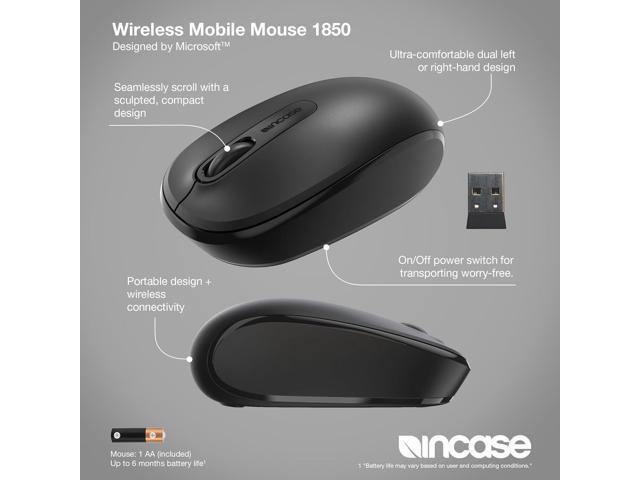 Incase Wireless Mobile Mouse 1850 Designed by Microsoft Compact, Comfortable, Right/Left Hand Use, 6-Month Battery Life, Nano Transceiver, Works...