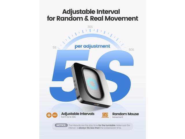 meatanty Mouse Mover Undetectable, Slim Mouse Jiggler with Enlarged Turntable, Automatic Wiggler Adjustable Intervals, Computer Shaker No Need to...