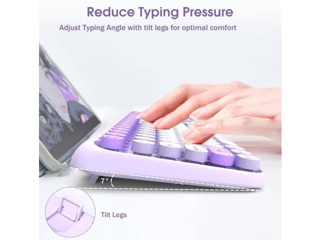 Wireless Keyboard and Mouse Combo, 2.4GHz Retro Full-Sized Keyboard and Wireless Quiet Mouse for Office PC Desktops Laptops Computer, Cute Bunny...