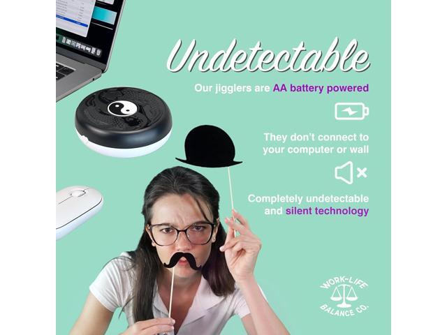 Work-Life Balance Randomized Mechanical Mouse Jiggler - Undetectable Shaker Device to Keep Screen Active, Wireless Movers for Laptop, PC Trackpad,...