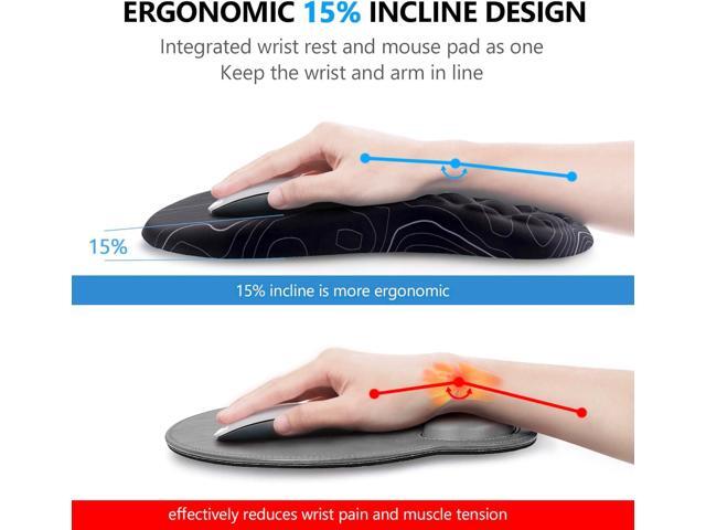 Mouse Pad Wrist Support, Laokiiy 2 in1 Keyboard Wrist Rest+ Ergonomic Mouse Pad, Non-Slip Wrist Rest for Computer Keyboard, Made Easy Typing &...