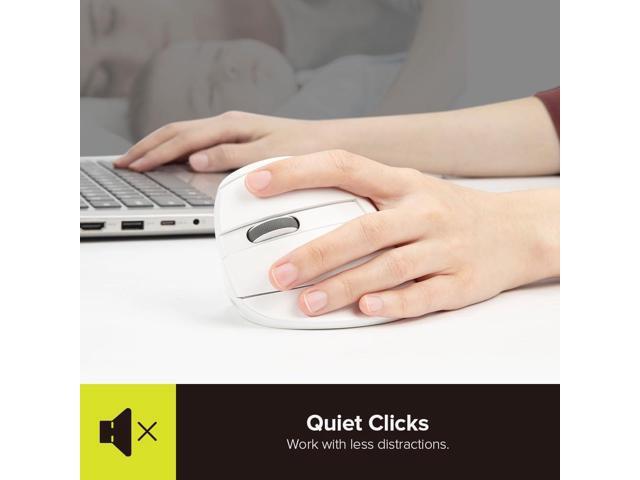 DeLUX Left Handed Ergonomic Vertical Mouse, Reduce Hands Strain Rechargeable Silent BT Wireless Ergo Mouse with USB Receiver, 6 Buttons and 4000...