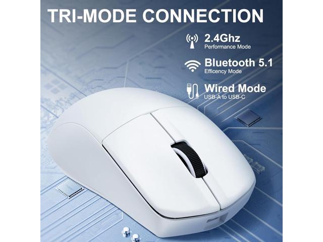 E-YOOSO Wireless Bluetooth Mouse, Rechargeable Mouse, 26000 DPI Gaming Mouse Wired, Superlight Ergonomic, Software Supported, Redefinable Macro...