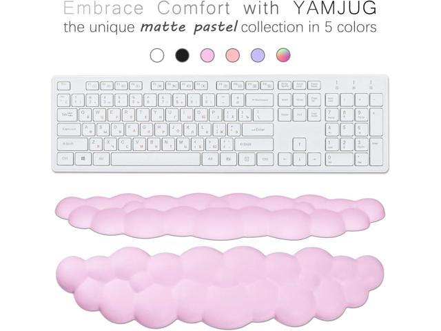 Cloud Wrist Rest Keyboard Palm Rest with Non-Slip Base for Computer Gaming Wrist Rest, YAMJUG Cloud Arm Rest Keyboard Wrist Pad Purplish Pink