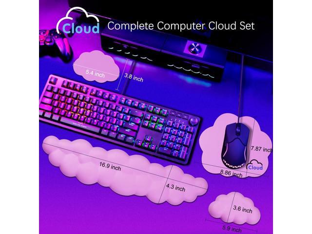 Cloud Wrist Rest Keyboard Palm Rest with Non-Slip Base for Computer Gaming Wrist Rest, YAMJUG Cloud Arm Rest Keyboard Wrist Pad Purplish Pink
