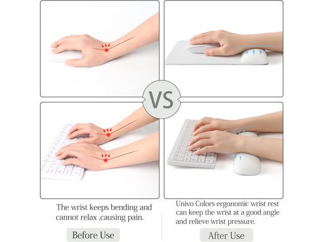 UnivoColors Design-Wave Set of Keyboad Wrist Rest & Mouce Pad,Artificial Sheepskin+Memory Foam+Ergonomic+Anti-Slip Gel, Resilience Support During...