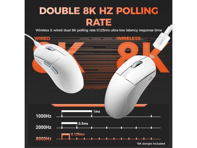 DAREU A950 Wing 8K Lightweight Wireless Gaming Mouse 1.23oz (35g), Custom PAW3950 30K Optical Sensor, Wired/Wireless Dual 8k Polling Rate,...