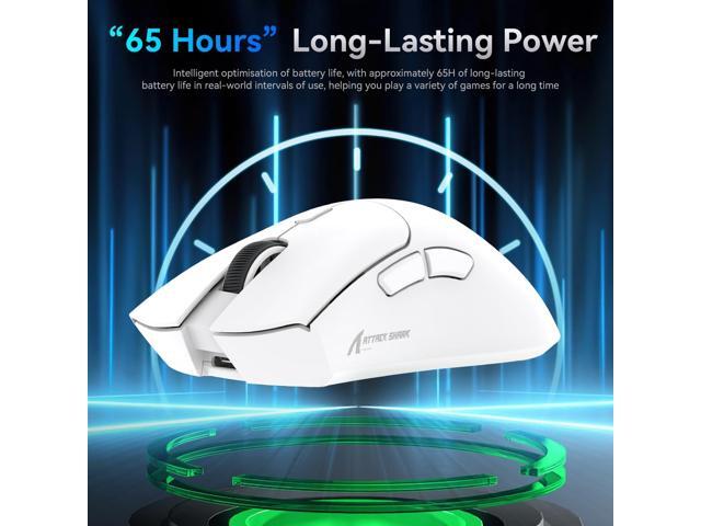 Attack Shark R1 Wireless Gaming Mouse,PAW3311 Optical Sensor 18K DPI,59g Ultralight 2.4Ghz/BT/Wired Computer Mice for Win/Mac - White
