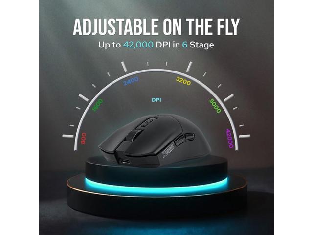 EPOMAKER Click Gaming Mouse Wireless 2.4Ghz/Bluetooth/Type-C, 800 to 42,000 DPI Adjustable, 8K Polling Rate, 500mAh, Lightweight Optical Mouse, for...