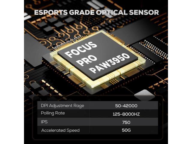 RK ROYAL KLUDGE RK M3 Wireless Gaming Mouse with 42K DPI, 47g Lightweight Computer Mouse with Dual 8K Polling Optical Sensor, Bluetooth/2.4G/USB-C...