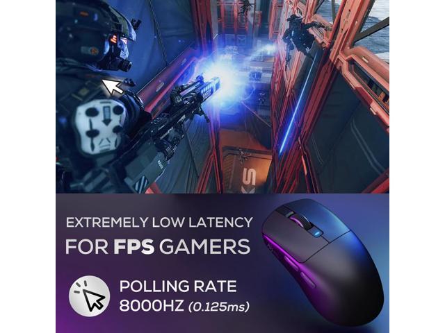 RK ROYAL KLUDGE RK M3 Wireless Gaming Mouse with 42K DPI, 47g Lightweight Computer Mouse with Dual 8K Polling Optical Sensor, Bluetooth/2.4G/USB-C...