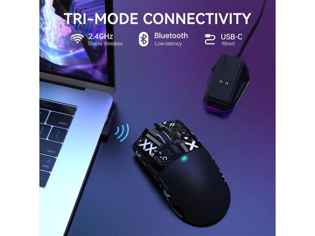 ATTACK SHARK X11 Lightweight Wireless Gaming Mouse with RGB Charging Dock,Tri-Mode-2.4G/USB-C Wired/BT,22K DPI,PAW3311 Optical Sensor,HUYU Switch,...
