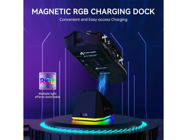 ATTACK SHARK X11 Lightweight Wireless Gaming Mouse with RGB Charging Dock,Tri-Mode-2.4G/USB-C Wired/BT,22K DPI,PAW3311 Optical Sensor,HUYU Switch,...