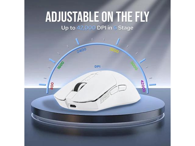EPOMAKER Click Gaming Mouse Wireless 2.4Ghz/BT/Type-C, 800 to 42,000 DPI Adjustable, 8K Polling Rate, 500mAh, Lightweight Optical Mouse, for...