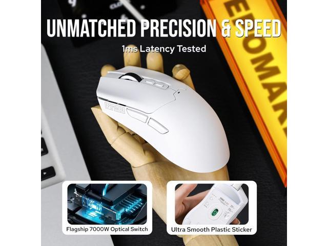 EPOMAKER Click Gaming Mouse Wireless 2.4Ghz/BT/Type-C, 800 to 42,000 DPI Adjustable, 8K Polling Rate, 500mAh, Lightweight Optical Mouse, for...