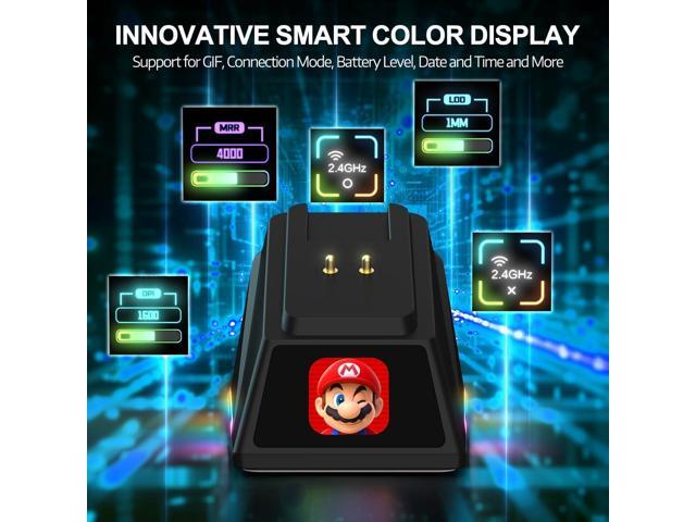 A. JAZZ AJ159APEX 8Khz Wireless Gaming Mouse Ultralight 56g with Magnetic Screen Charging Dock 42000DPI PAW3950 Sensor Tri Mode BT/2.4Ghz/Type-c...