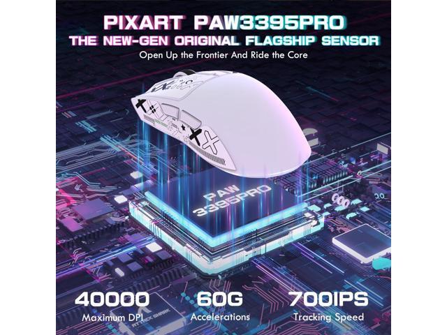 ATTACK SHARK X1 Ultralight Wireless Gaming Mouse with Magnetic RGB Charging Dock,Anti Slip Grip Tape,PixArt PAW3395 Pro...