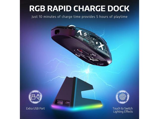 ATTACK SHARK X6 49g Superlight Wireless Gaming Mouse with Magnetic RGB Charging Dock, Ultralight Mice PixArt PAW3395 Sensor, 26000DPI,...