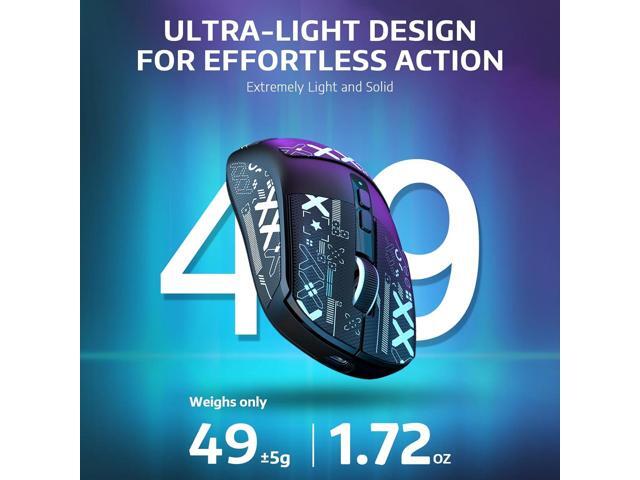 ATTACK SHARK X6 49g Superlight Wireless Gaming Mouse with Magnetic RGB Charging Dock, Ultralight Mice PixArt PAW3395 Sensor, 26000DPI,...