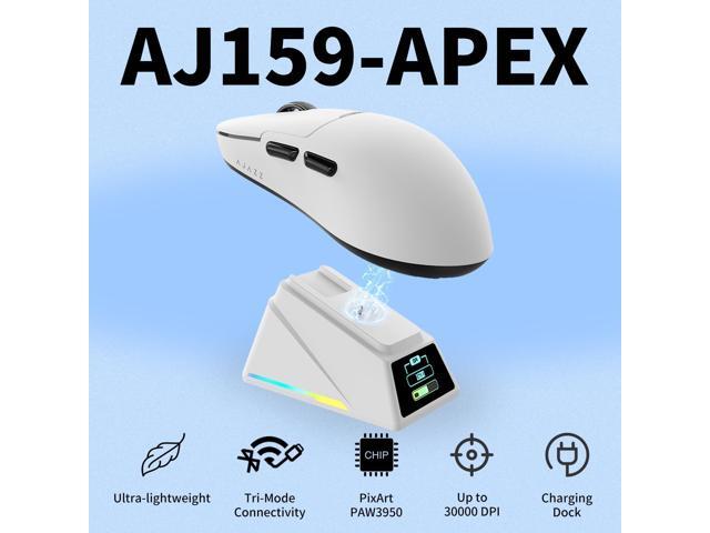 DAIDAI AJAZZ AJ159 APEX Wireless Gaming Mouse 2.4G Wired BT RGB Magnetic Screen Charging Dock Lightweight 42K Optical Tracking 400mAh Battery...