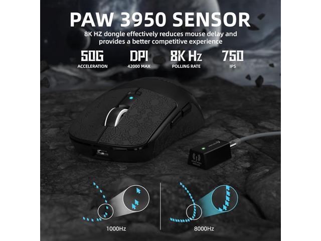ATTACK SHARK R6PRO 39g Superlight Wireless Gaming Mouse,PixArt PAW3950MAX 42000 DPI,MCU Nodic 52840 Computer Mouse,8K Polling Rate Web...