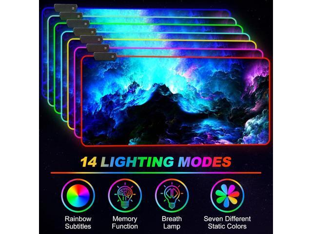 ARTSO RGB Gaming Mouse Pad Large, Extended LED Mouse Mat XXL 35.4x15.7 inch, 14 Lighting Modes, 2 Brightness, Non-Slip Rubber Base Mousepad...