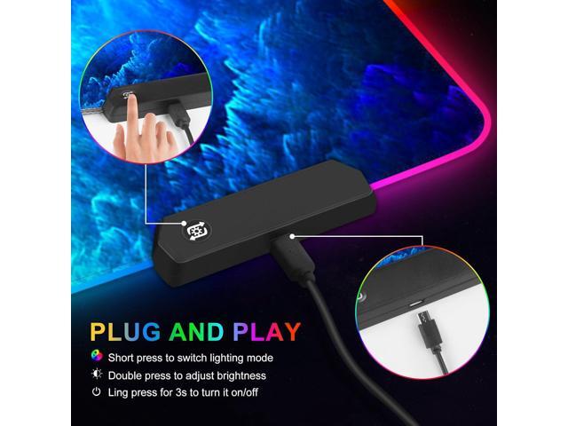 ARTSO RGB Gaming Mouse Pad Large, Extended LED Mouse Mat XXL 35.4x15.7 inch, 14 Lighting Modes, 2 Brightness, Non-Slip Rubber Base Mousepad...