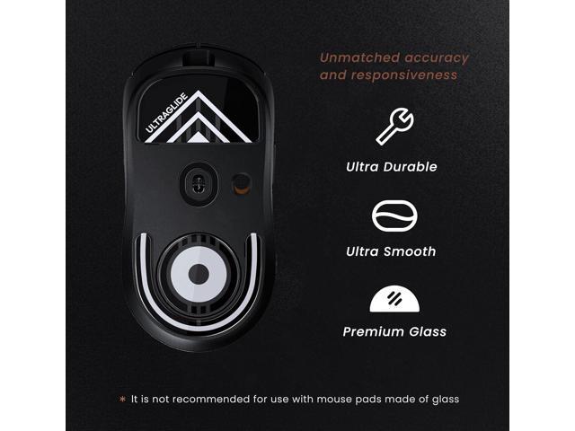 PWNAGE Ultraglide Glass Skates Feet for G Pro X 2 Superlight GPX 2, Ultra-Smooth and Durable, 3M Adhesive, fit for Gaming Mouse Black and White