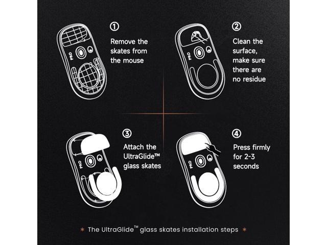 PWNAGE Ultraglide Glass Skates Feet for G Pro X 2 Superlight GPX 2, Ultra-Smooth and Durable, 3M Adhesive, fit for Gaming Mouse Black and White