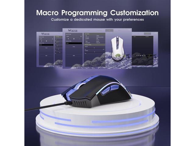 HITIME XVX Wired Gaming Mouse, 12000 DPI RGB Mouse with 12 Backlit Modes & 7 Macro Buttons, PC Gaming Mice Support DIY Keybinding, Gamer Computer...