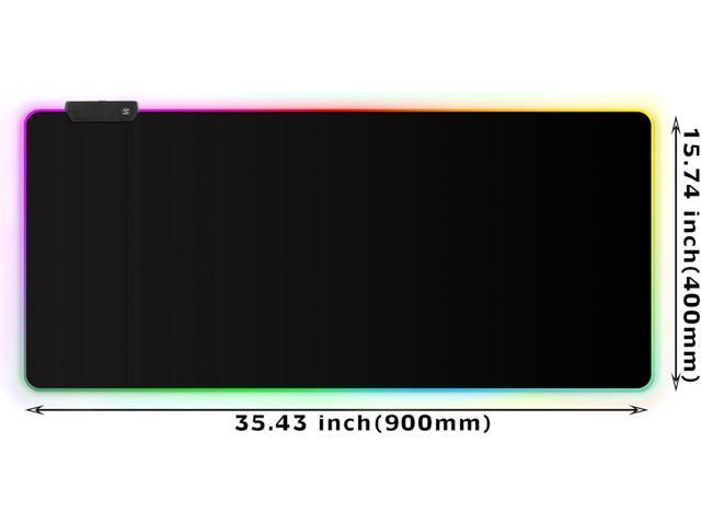 Meffort Inc RGB Gaming Mouse Pad - Extra Large XXL LED Gaming Mouse Mat with Custom Design Stitched Edges (35.4 x 15.7 Inch, Black)