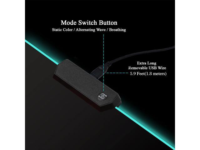 Meffort Inc RGB Gaming Mouse Pad - Extra Large XXL LED Gaming Mouse Mat with Custom Design Stitched Edges (35.4 x 15.7 Inch, Black)