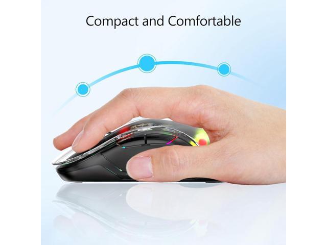 memzuoix 2.4G LED Wireless Mouse, Rechargeable Ergonomic Mouse with Detachable Cover, 1200 DPI Portable Optical Computer Mouse with USB Receiver...
