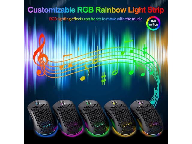 TMKB Falcon M1SE Ultralight Honeycomb Gaming Mouse, High-Precision 12800DPI Optical Sensor, 6 Programmable Buttons, Customizable RGB, Drag-Free...
