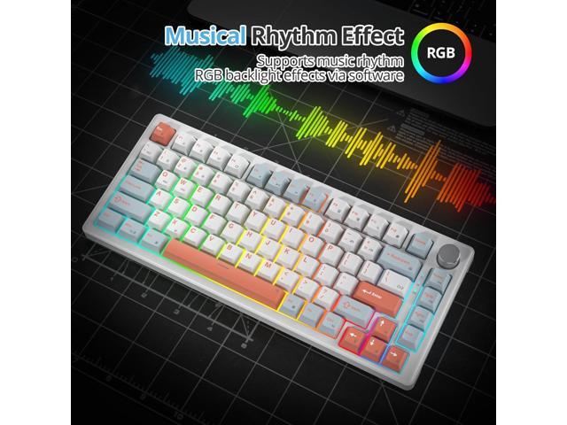 75% Mechanical Keyboard Gasket with Knob, Custom Wired Creamy Gaming Keyboard TKL 75 Percent Hot Swappable RGB Backlit, Pre-lubed Switch for...