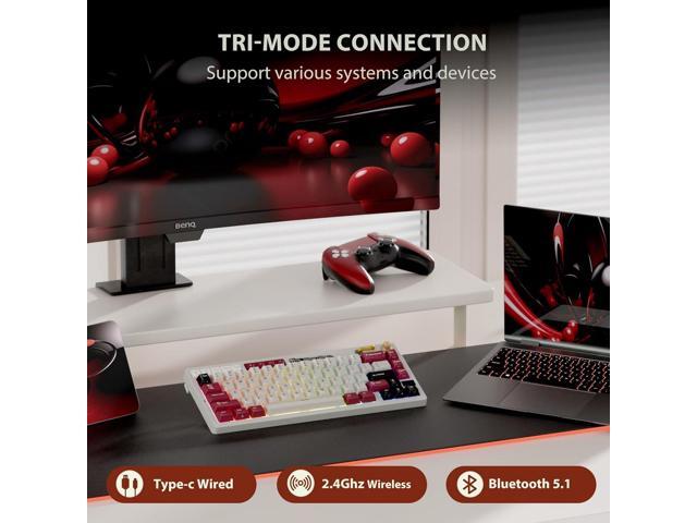 RK ROYAL KLUDGE M65 Wireless Mechanical Keyboard with Volume Knob, 60% Tri-Mode Gaming Keyboard 2.4G/BT/USB-C, Gasket Mount, Battery Display, PBT...