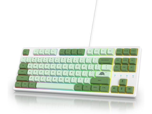 75 Percent Mechanical Gaming Keyboard 87 Keys Matcha Keyboard 75% Wired Keyboard Compact TKL Layout with RGB Backlit Red Switch for PC Laptop(87...