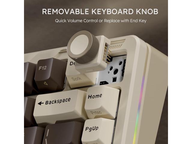 iLovBee B75 Wireless Mechanical Keyboard, 75% Percent Gaming Keyboard w/Bluetooth/2.4GHz/USB Wired, Creamy Hot Swappable Keyboards with Knob,...