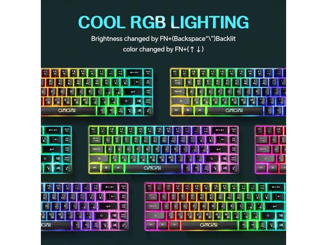 60% Gaming LED Keyboard RGB 68 Keys Layout Wired Keypad with 10 Preset Effects Mechanical Switch Feel Compatible with PC Mac Linux Xbox one PS4 PS5