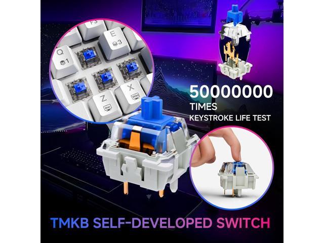 TMKB T63 Gaming Keyboard, 60% Wireless Mechanical Keyboard with Bluetooth/2.4G/Type-C, Compact 63 Keys Anti-Ghosting, RGB Backlight, Clicky Blue...