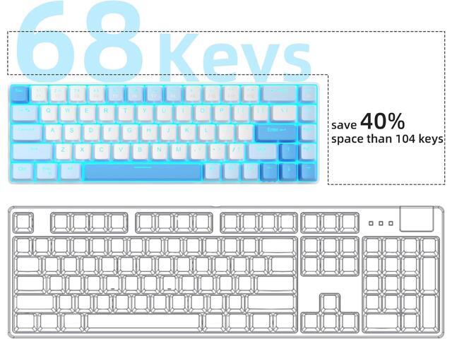 MageGee Portable 60% Mechanical Gaming Keyboard, MK-Box LED Backlit Compact 68 Keys Mini Wired Office Keyboard with Red Switch for Windows Laptop...